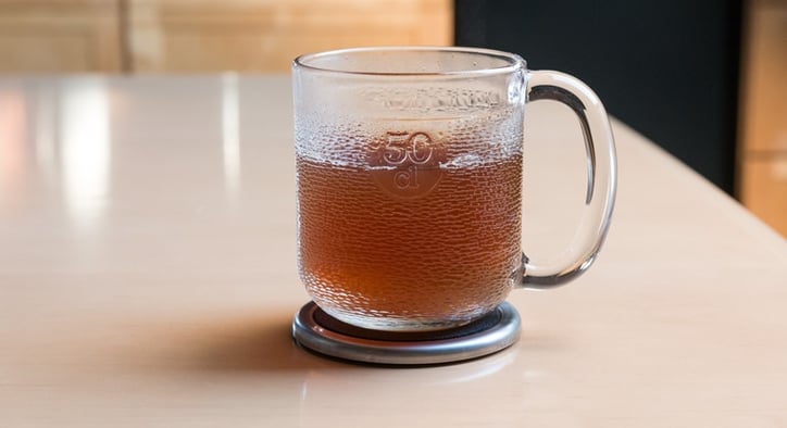 clean bright tea in mug
