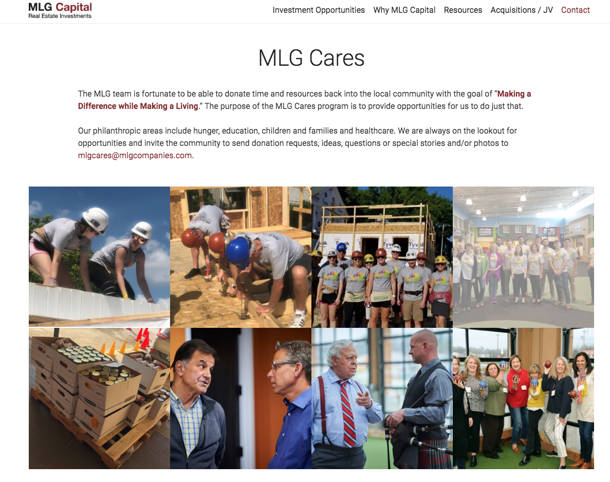 MLG Cares volunteers