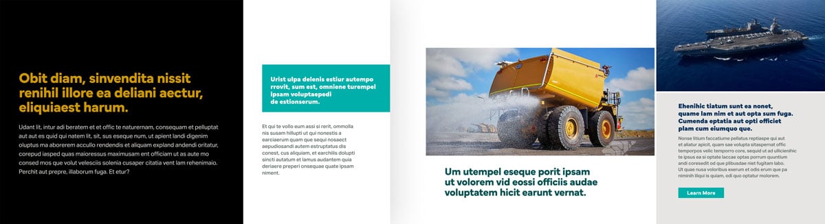A sample layout used to compare fonts and colors