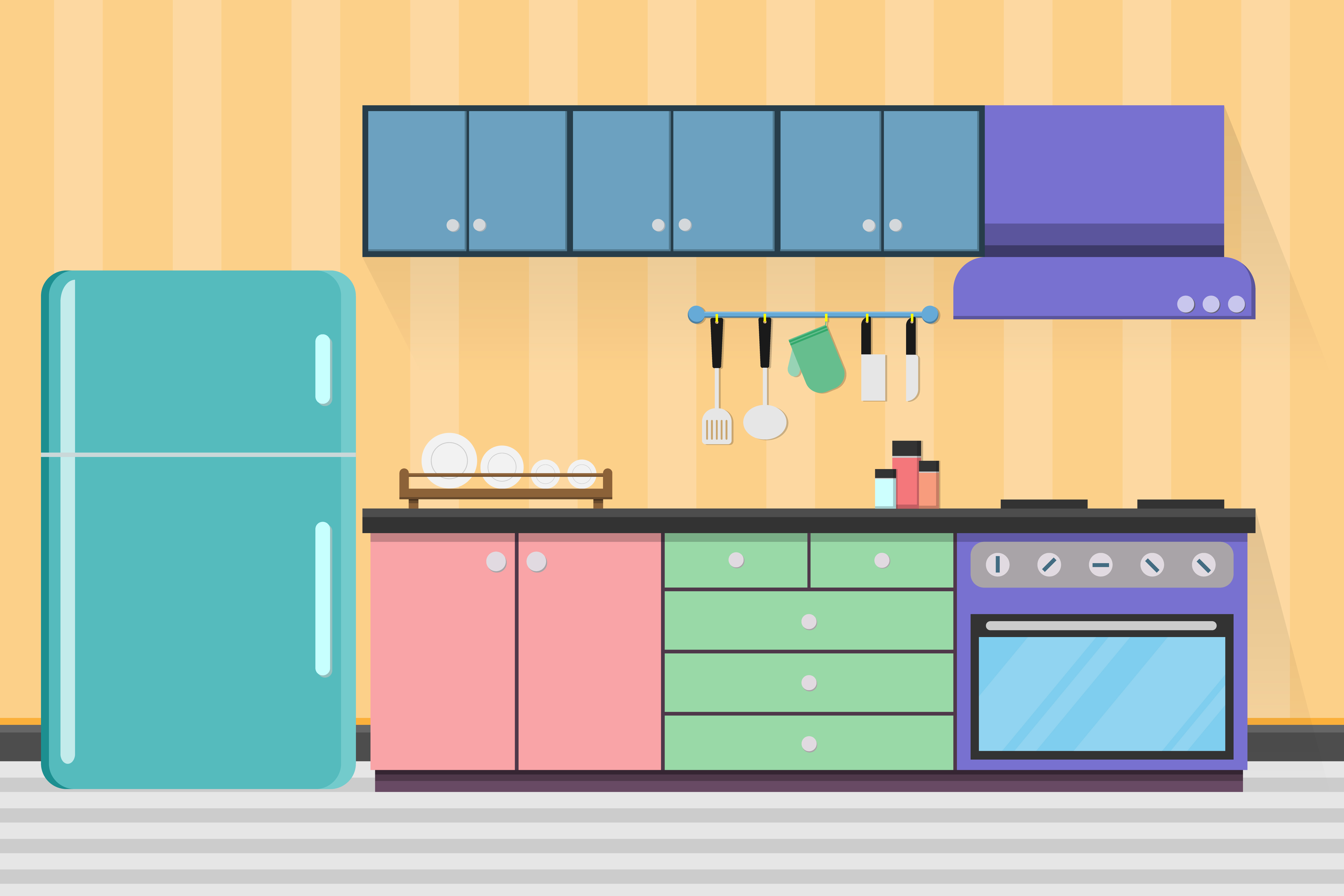 Stylized kitchen