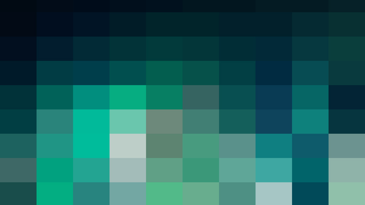 Pixels of a raster image shown rendering a green image